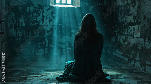 A lone woman imprisoned