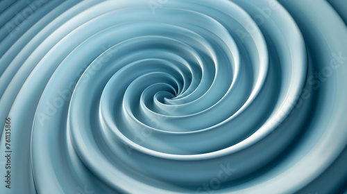 Abstract Blue Spiral Tunnel with Smooth Layers