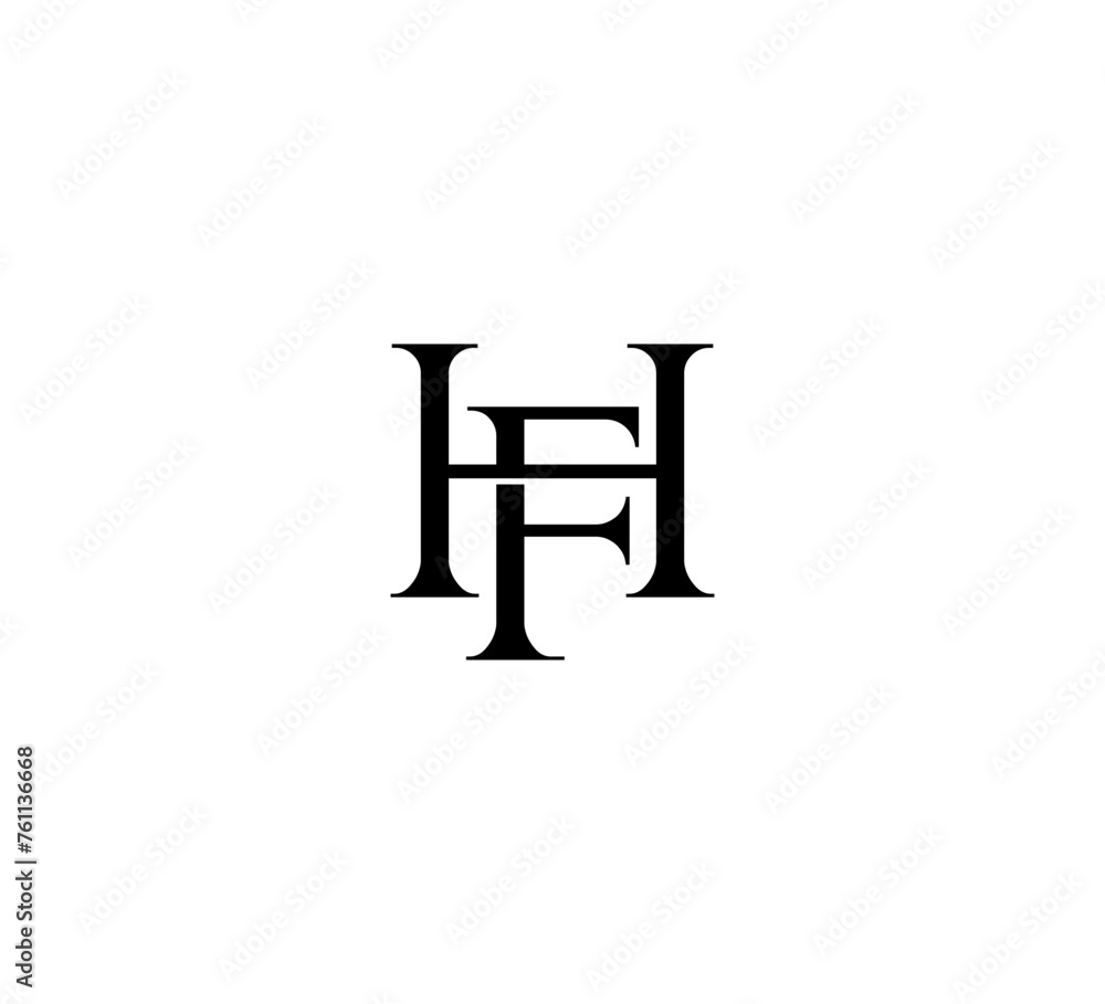 Initial Letter Logo. Logotype design. Simple Luxury Black Flat Vector HF