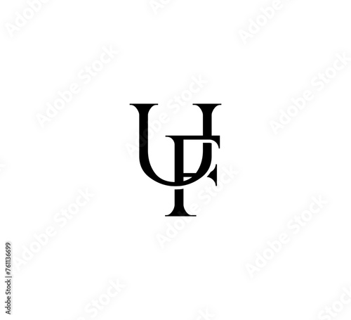 Fototapeta Naklejka Na Ścianę i Meble -  Initial Letter Logo. Logotype design. Simple Luxury Black Flat Vector UF