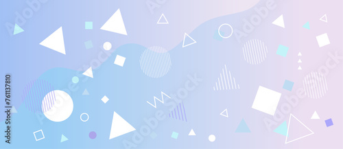 夏をイメージした爽やかな幾何学模様の背景イラスト　ジオメトリック　グラデーション　メンフィス