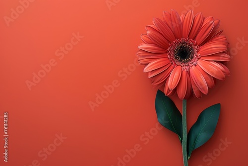 Vibrant Red Flower on Red Background