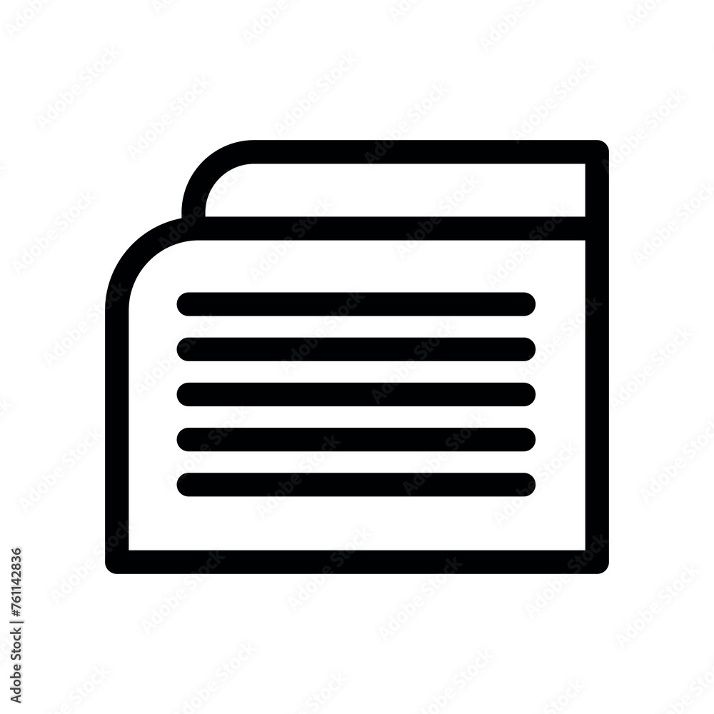 black vector newspaper icon on white background black vector newspaper icon on white background