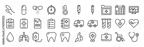 Medical Line Icons Editable Stroke.