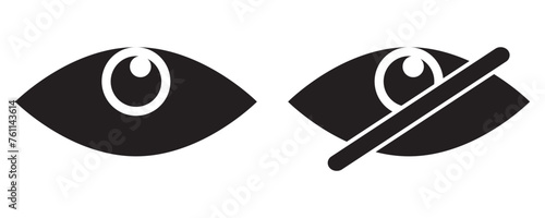 Eye password hidden view private vector icon. Hidden eye password look web icon design. isolated on white background. Vector illustration