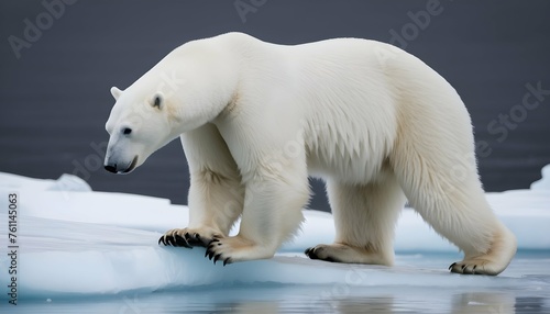 A Polar Bear With Its Claws Scratching Against The