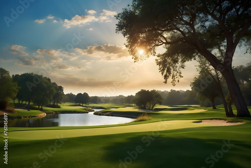 A landscape of a golf course