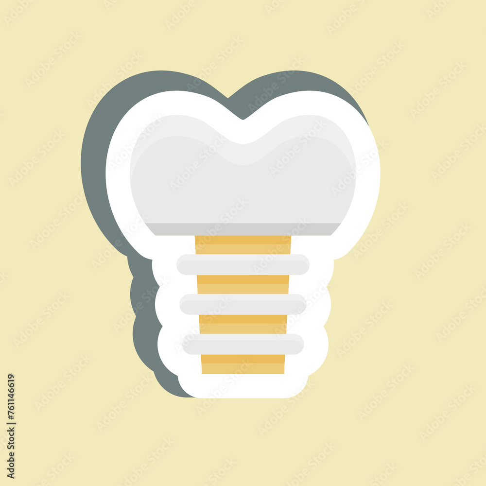 Sticker Dental Implant. suitable for medicine symbol. simple design editable. design template vector. simple illustration Sticker Dental Implant. suitable for medicine symbol. simple design editable. design template vector. simple illustration