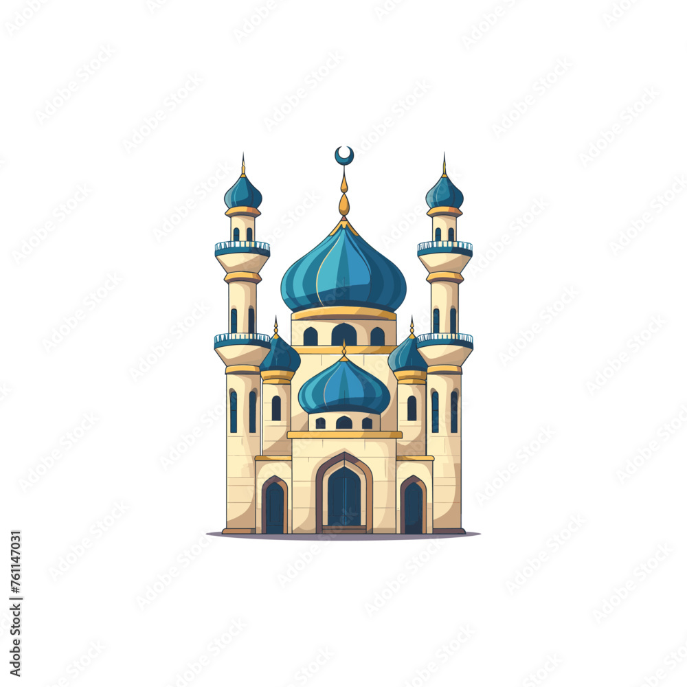 Mosque flat logo design vector illustration