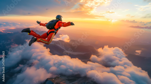 sky, falling, extreme, parachute, skydiving, jump, fun, sport, skydiver, parachutist, parachuting, adrenaline, skydive, freedom, man, clouds, free, flying, adventure, lifestyle, speed, airplane, movin © Nanthiwan