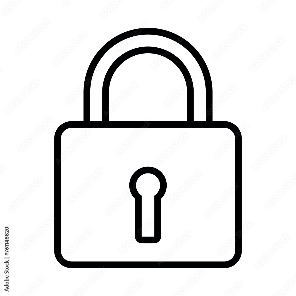 black vector padlock icon on white background black vector padlock icon on white background