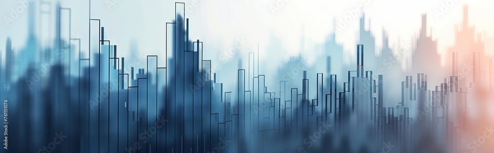 Financial stock market charts with trend lines, blue charts, orange and red lines and arrows, charts showing uptrends, background material for financial newspapers