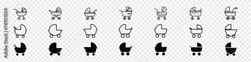 pram icon, Baby carriage line and glyph icon, child and toy, Stroller, carriage vector icon on white background. Baby pram icon, Baby stroller or pram line vector icon. Buggy carriage