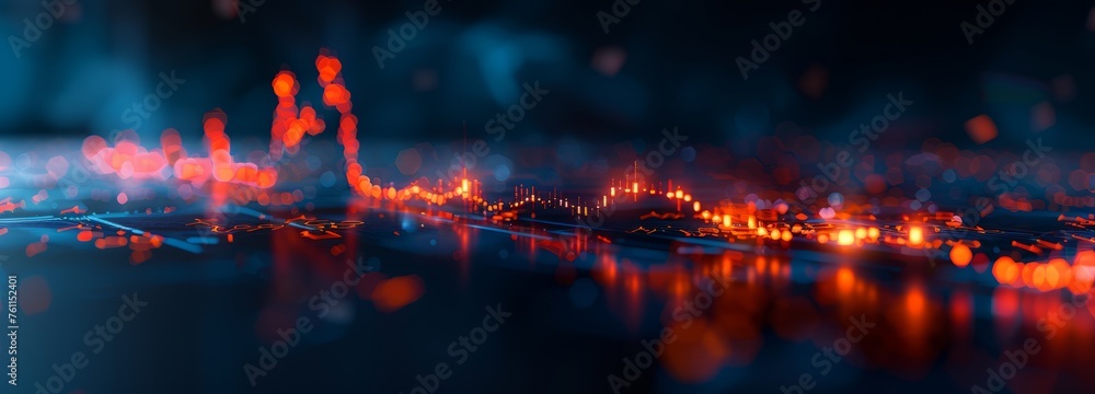 Financial stock market charts with trend lines, blue charts, orange and red lines and arrows, charts showing uptrends, background material for financial newspapers Financial stock market charts with trend lines, blue charts, orange and red lines and arrows, charts showing uptrends, background material for financial newspapers