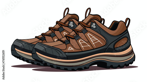 Hand Drawn hiking shoes illustration isolated on background
