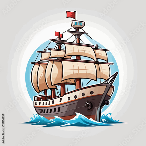 Ship Logo Cartoon Design Very Cool