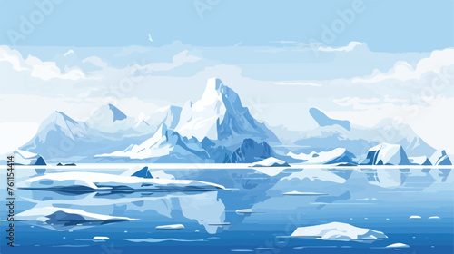 Illustration of an antarctic landscape flat vector 