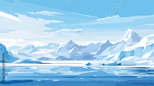 Illustration of an antarctic landscape flat vector 