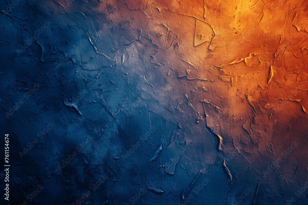 Grunge Background Texture in the Colors Orange and Blue created with Generative AI Technology - obrazy, fototapety, plakaty 
