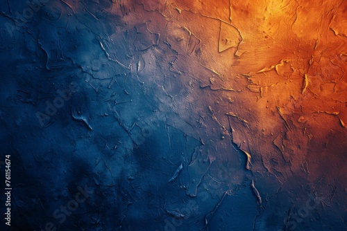 Grunge Background Texture in the Colors Orange and Blue created with Generative AI Technology photo
