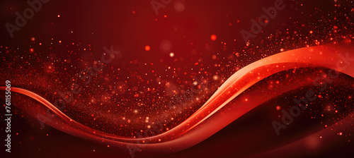 Abstract wallpaper background of Red liquid energy waves texture and orange glitter lights with bokeh and defocused concept art design