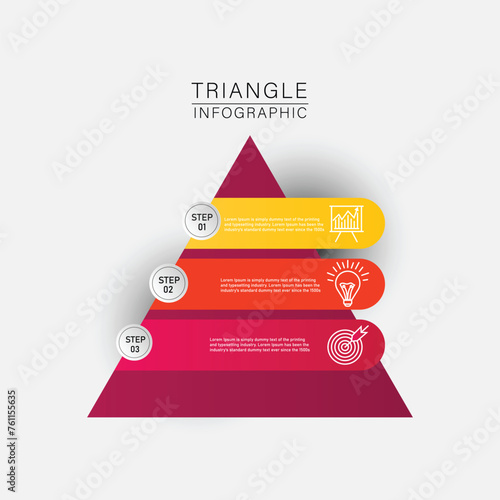Pyramid infographic template with 3 options