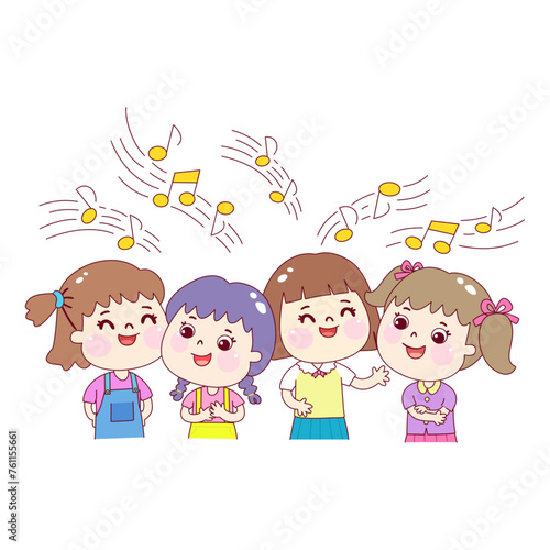 Set kids playing music vector.