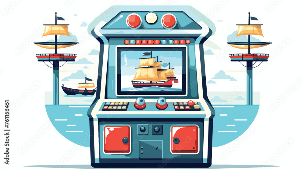 A picture of arcade game machine Sailor style with background