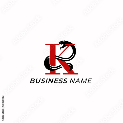 design logo creative letter K and snake