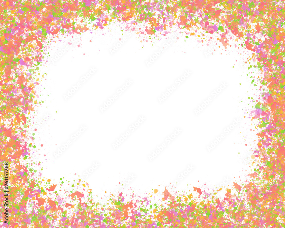 Abstract watercolour paint frame art orange green Abstract watercolour paint frame art orange green