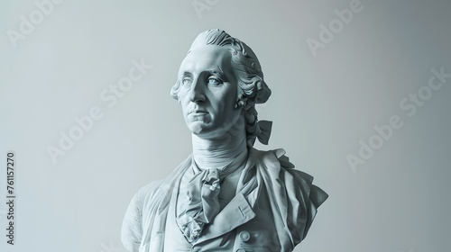Elegant classical bust statue on a light background. artistic representation of historical figure in sculpture form. perfect for educational and cultural themes. AI photo