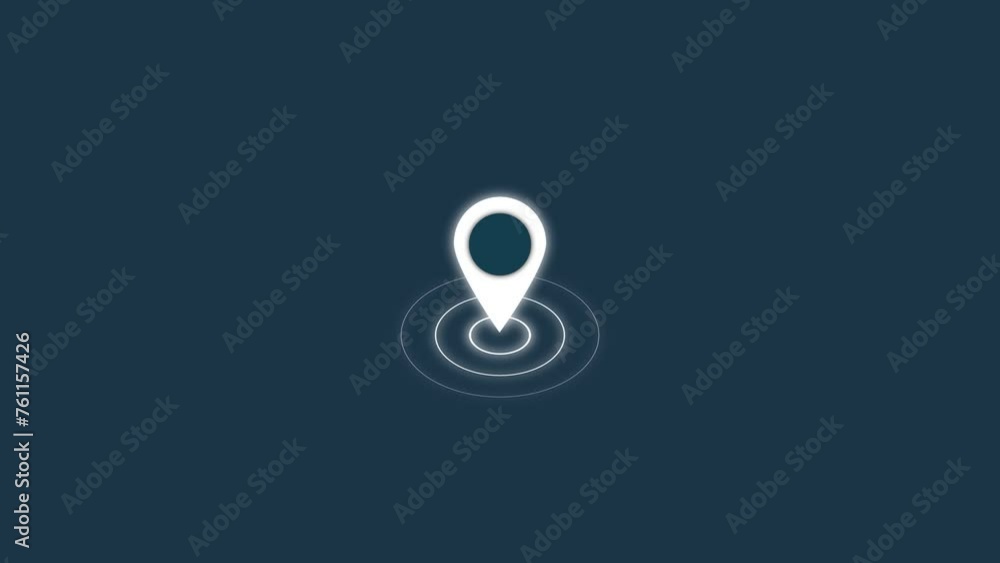 GPS location pointer with radio waves and location tracking map pointericon animation 4k video. GPS location pointer with radio waves and location tracking map pointericon animation 4k video.