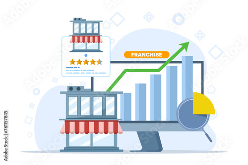 franchise business store concept, startup strategy, expansion, development, company, franchise business planning for sale. SME startup crowdfunding. Buying and selling new businesses.