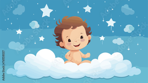 Baby design over sky background vector illustration