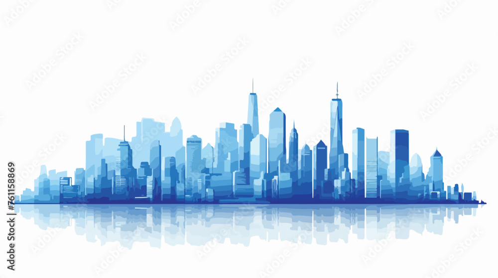 Big city crossover blue color on a white background. - obrazy, fototapety, plakaty 
