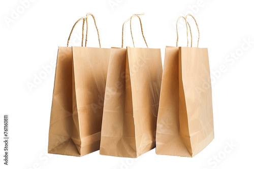 Brown Paper Bag Isolated on Transparent Background.