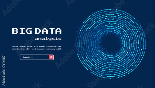 Technology background. Big data visualization concept. Abstract technology circuit board circle
