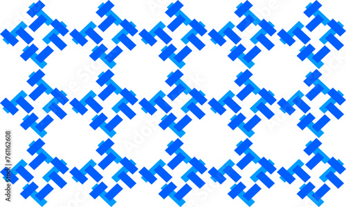 light blue and blue square and circle round abstract step of rectangular block repeat pattern, replete image, design for fabric printing, patter print, square
