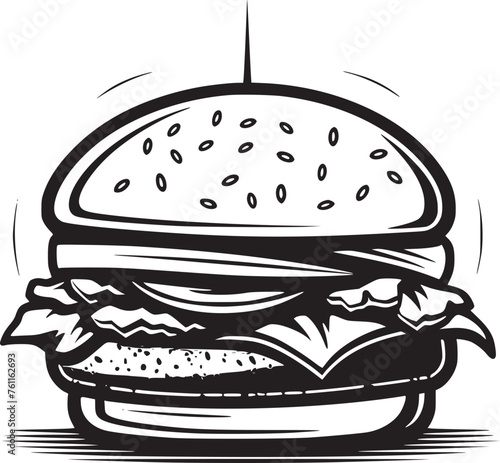 burger, hamburger hand drawn vector illustration sketch retro style