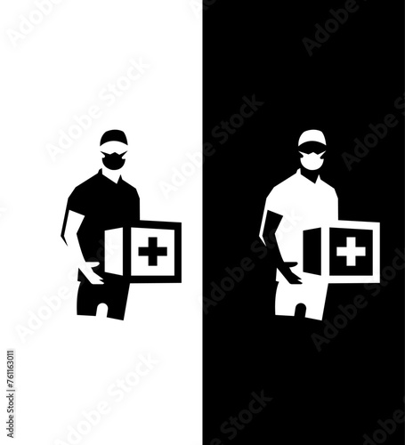 Medicine home delivery logo Icon Brand Identity Sign Symbol Template 