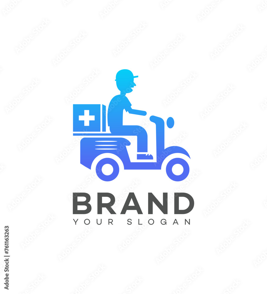 Medicine home delivery logo Icon Brand Identity Sign Symbol Template 