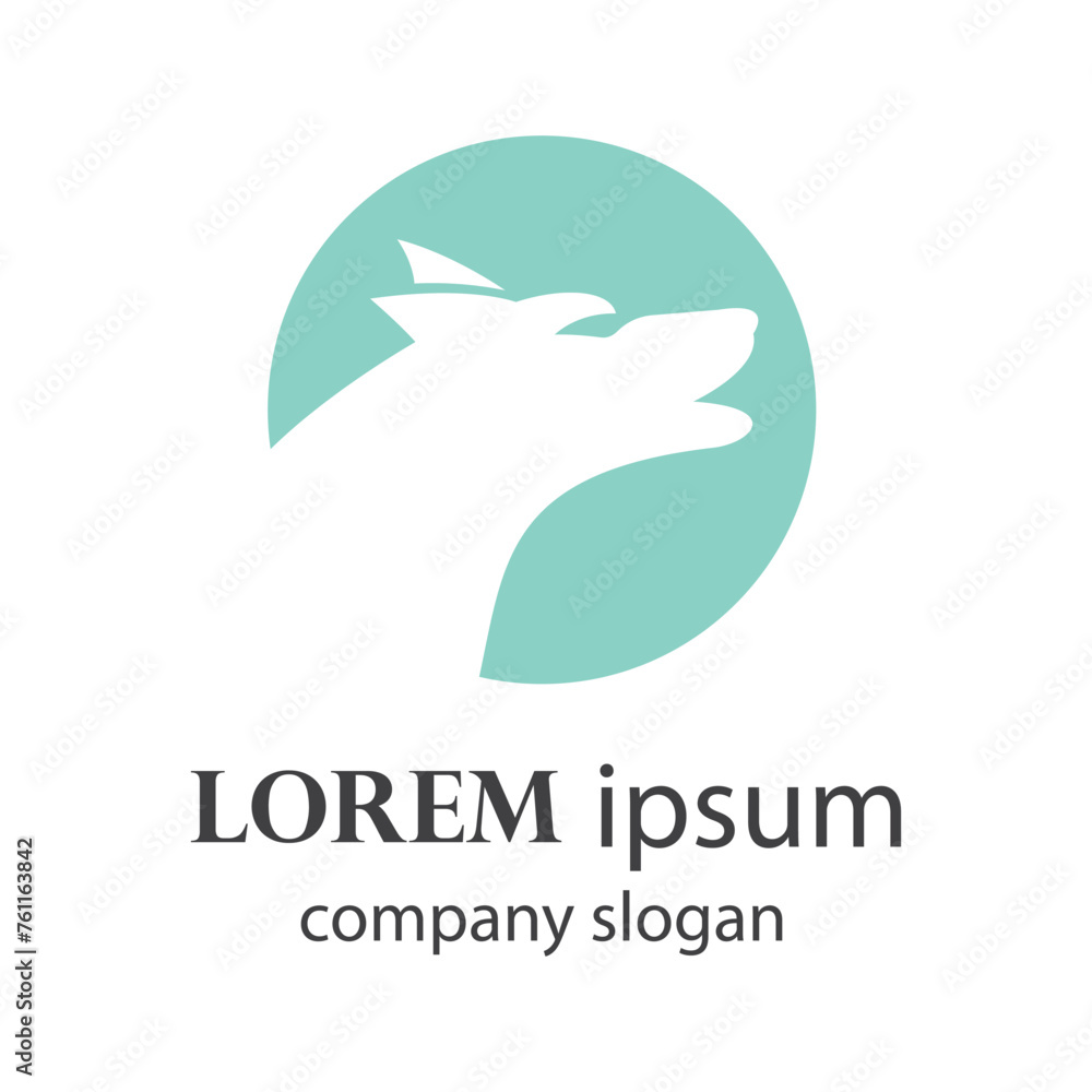 Fototapeta premium Illustration of the wolf head logo roaring