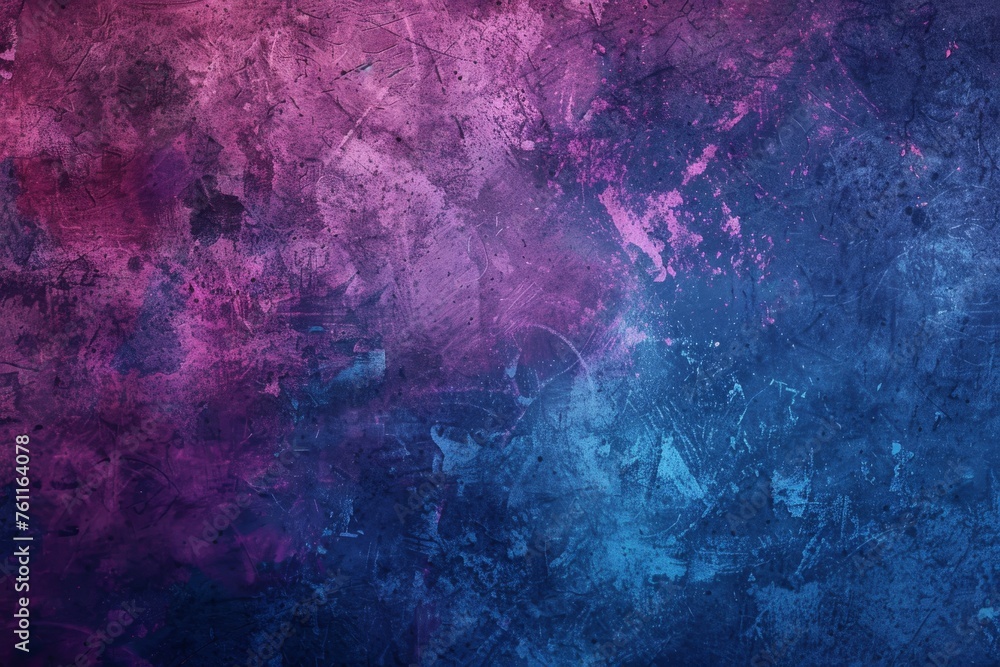 Grunge Background Texture in the Colors Electric Blue, Medium Orchid and Indigo created with Generative AI Technology - obrazy, fototapety, plakaty 