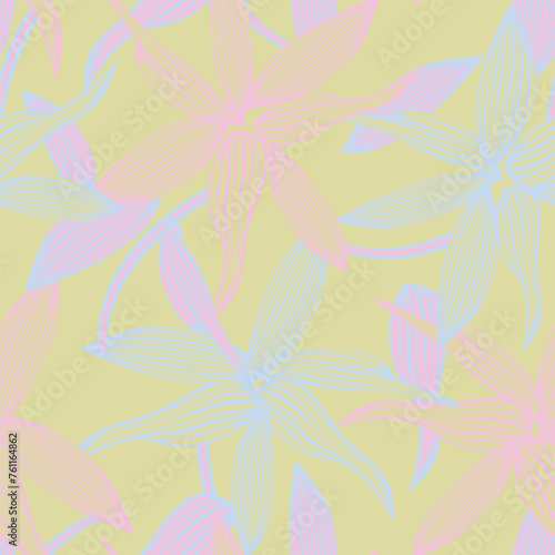 Pastels Botanical Floral Seamless Pattern Design