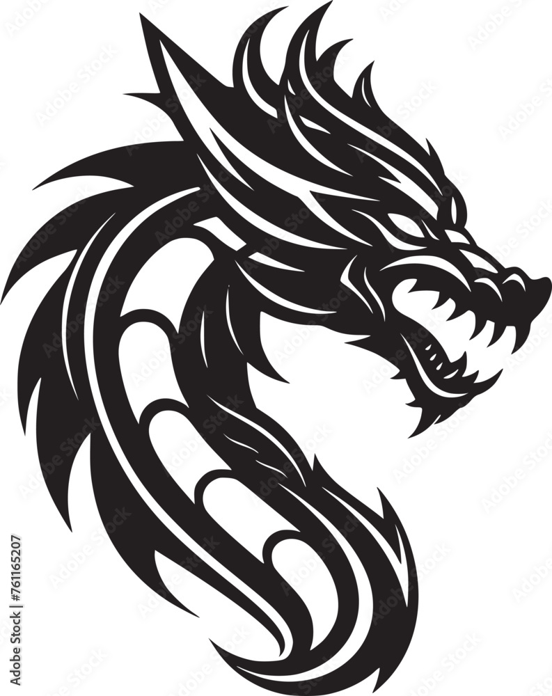 Dragon vector black and white Dragon vector black and white