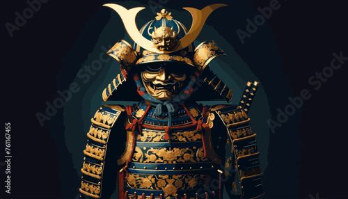 Concept of traditional Japanese armor image. Vector illustration.