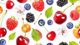 Seamless background with berries.