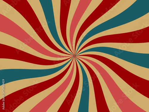 Swirl radial pattern retro background.