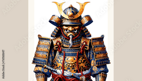 Concept of traditional Japanese armor image. Vector illustration.