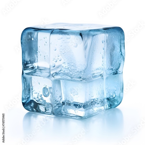  Ice cubes on isolated white background.